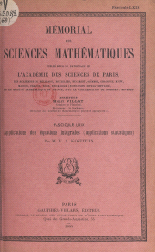 eBook, Applications des équations intégrales : Applications statistiques, Dunod (réédition numérique FeniXX)