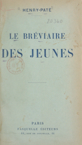 E-book, Le bréviaire des jeunes, Grasset (réédition numérique FeniXX)