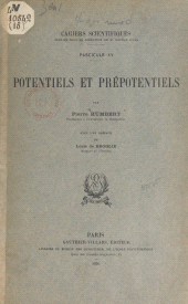 E-book, Potentiels et prépotentiels, Dunod (réédition numérique FeniXX)