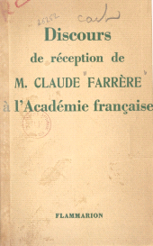 E-book, Discours de réception de Claude Farrère à l'Académie française, Flammarion (réédition numérique FeniXX)