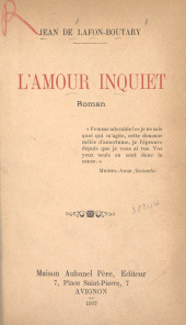 E-book, L'amour inquiet, Éditions de La Martinière (réédition numérique FeniXX)