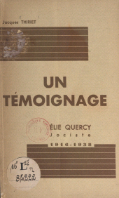 E-book, Un témoignage : Élie Quercy, jociste, 1916-1938, Éditions de l'Atelier (réédition numérique FeniXX)