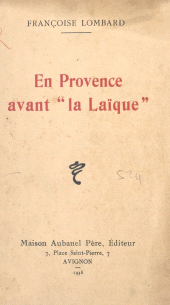 E-book, En Provence avant "la Laïque", Aubanel (réédition numérique FeniXX)