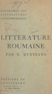 eBook, Panorama de la littérature roumaine contemporaine, Grasset (réédition numérique FeniXX)