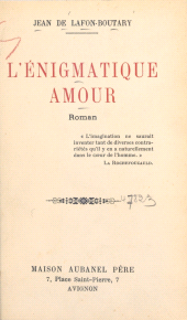 E-book, L'énigmatique amour, Éditions de La Martinière (réédition numérique FeniXX)