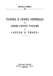 E-book, Tavole e indici generali dei primi cento volumi di Studi e Testi, Biblioteca apostolica vaticana