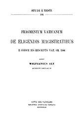 eBook, Fragmentum Vaticanum de eligendis magistratibus e codice bis rescripto Vat. gr. 2306, Biblioteca apostolica vaticana