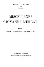 E-book, Miscellanea Giovanni Mercati : volume I : Bibbia : letteratura cristiana antica, Biblioteca apostolica vaticana