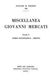 eBook, Miscellanea Giovanni Mercati : volume V : storia ecclesiastica : diritto, Biblioteca apostolica vaticana