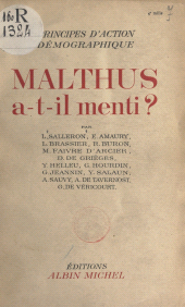 eBook, Malthus a-t-il menti ? : Principes d'action démographique, Albin Michel (réédition numérique FeniXX)