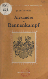 E-book, Alexandre de Rennenkampf et ses amis, Calmann-Lévy (réédition numérique FeniXX)