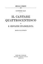 E-book, Il cantare quattrocentesco di s. Giovanni Evangelista edito e illustrato, Biblioteca apostolica vaticana