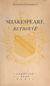 E-book, Shakespeare retrouvé : Sa vie, son oeuvre, Larousse (réédition numérique FeniXX)