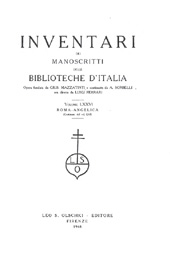 E-book, Inventari dei manoscritti delle biblioteche d'Italia : vol. LXXVI : Roma : Angelica (Continuaz. del vol. LVI), L.S. Olschki