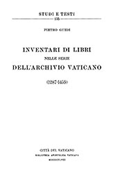 eBook, Inventari di libri nelle serie dell'Archivio Vaticano (1287-1459), Biblioteca apostolica vaticana