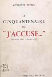 E-book, Le cinquantenaire de "J'accuse...", 13 janvier 1898-13 janvier 1948, Grasset (réédition numérique FeniXX)