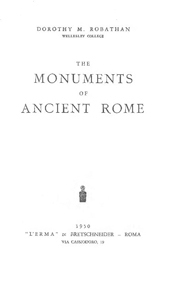 eBook, The Monuments of Ancient Rome, Robathan, Dorothy M., "L'Erma" di Bretschneider