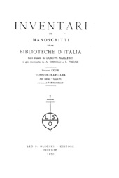 E-book, Inventari dei manoscritti delle biblioteche d'Italia : vol. LXXVII : Venezia : Marciana : Mss. Italiani : classe VI, L.S. Olschki
