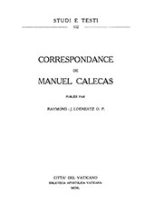 eBook, Correspondance de Manuel Calecas, Biblioteca apostolica vaticana