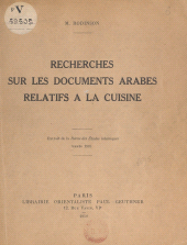eBook, Recherches sur les documents arabes relatifs à la cuisine, FeniXX