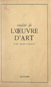 eBook, Réalité de l'oeuvre d'art, Julliard (réédition numérique FeniXX)