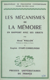 E-book, Les mécanismes de la mémoire en rapport avec ses objets, Presses universitaires de France (réédition numérique FeniXX)
