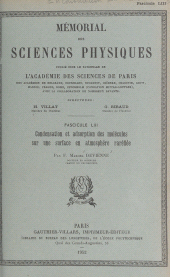 E-book, Condensation et adsorption des molécules sur une surface en atmosphère raréfiée, Dunod (réédition numérique FeniXX)