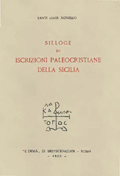 E-book, Silloge di iscrizioni paleocristiane della Sicilia, Agnello, Santi Luigi, "L'Erma" di Bretschneider