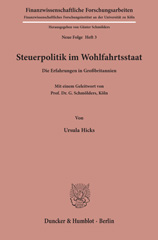 E-book, Steuerpolitik im Wohlfahrtsstaat. : Die Erfahrungen in Großbritannien., Hicks, Ursula, Duncker & Humblot