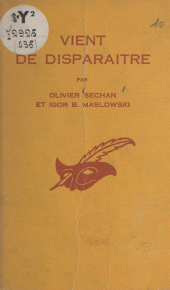 E-book, Vient de disparaître, Éditions Du Masque (réédition numérique FeniXX)