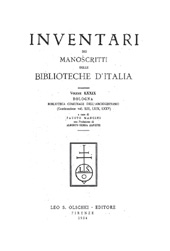 E-book, Inventari dei manoscritti delle biblioteche d'Italia : vol. LXXIX : Bologna : Biblioteca comunale dell'Archiginnasio (Continuazione voll. LIII, LXIX, LXXV), L.S. Olschki