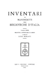 E-book, Inventari dei manoscritti delle biblioteche d'Italia : vol. LXXX : Urbino, L.S. Olschki