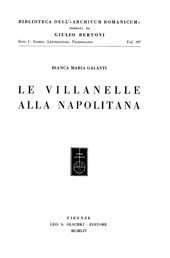 E-book, Le villanelle alla napolitana, L.S. Olschki