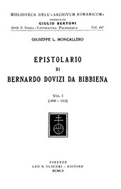 E-book, Epistolario di Bernardo Dovizi da Bibbiena : vol. I : 1490-1513, Leo S. Olschki editore