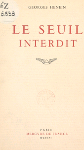 E-book, Le seuil interdit, Mercure de France (réédition numérique FeniXX)
