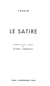 eBook, Le Satire / Persio, Persio, "L'Erma" di Bretschneider