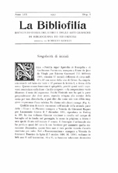 Fascicule, La bibliofilia : rivista di storia del libro e di bibliografia : LIX, 1, 1957, L.S. Olschki