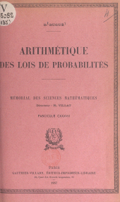 E-book, Arithmétique des lois de probabilités, Dunod (réédition numérique FeniXX)