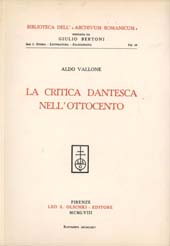 eBook, La critica dantesca nell'Ottocento, Vallone, Aldo, L.S. Olschki