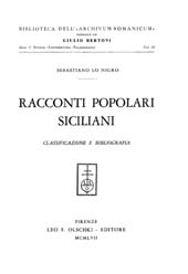 E-book, Racconti popolari siciliani : classificazione e bibliografia, Lo Nigro, Sebastiano, L.S. Olschki