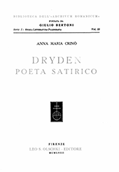 eBook, Dryden poeta satirico, Crinò, Anna Maria, L.S. Olschki
