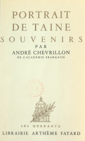 eBook, Portrait de Taine : Souvenirs, Fayard (réédition numérique FeniXX)