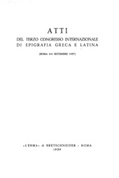 Chapter, Iscrizioni tardo-imperiali di Catania, "L'Erma" di Bretschneider