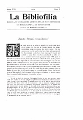 Issue, La bibliofilia : rivista di storia del libro e di bibliografia : LXI, 1, 1959, L.S. Olschki
