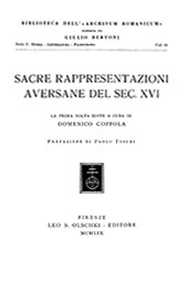 E-book, Sacre rappresentazioni aversane del sec. XVI, Leo S. Olschki editore