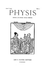 Heft, Physis : rivista internazionale di storia della scienza : I, 3, 1959, L.S. Olschki