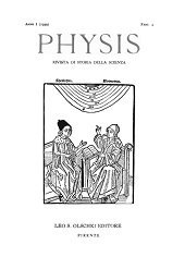 Fascículo, Physis : rivista internazionale di storia della scienza : I, 4, 1959, L.S. Olschki