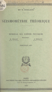 E-book, Séismométrie théorique, Dunod (réédition numérique FeniXX)