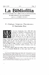 Fascículo, La bibliofilia : rivista di storia del libro e di bibliografia : LXIII, 2, 1961, L.S. Olschki