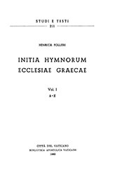 E-book, Initia hymnorum ecclesiae Graecae : vol. I : A-Z, Biblioteca apostolica vaticana